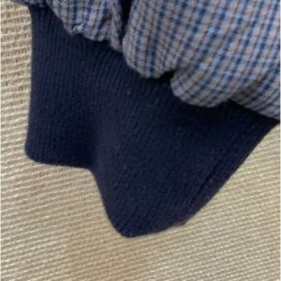 Jack Nicklaus Golf Windbreaker Navy Blue Check with V Neck & Long Sleeve. Size M - Picture 5 of 7